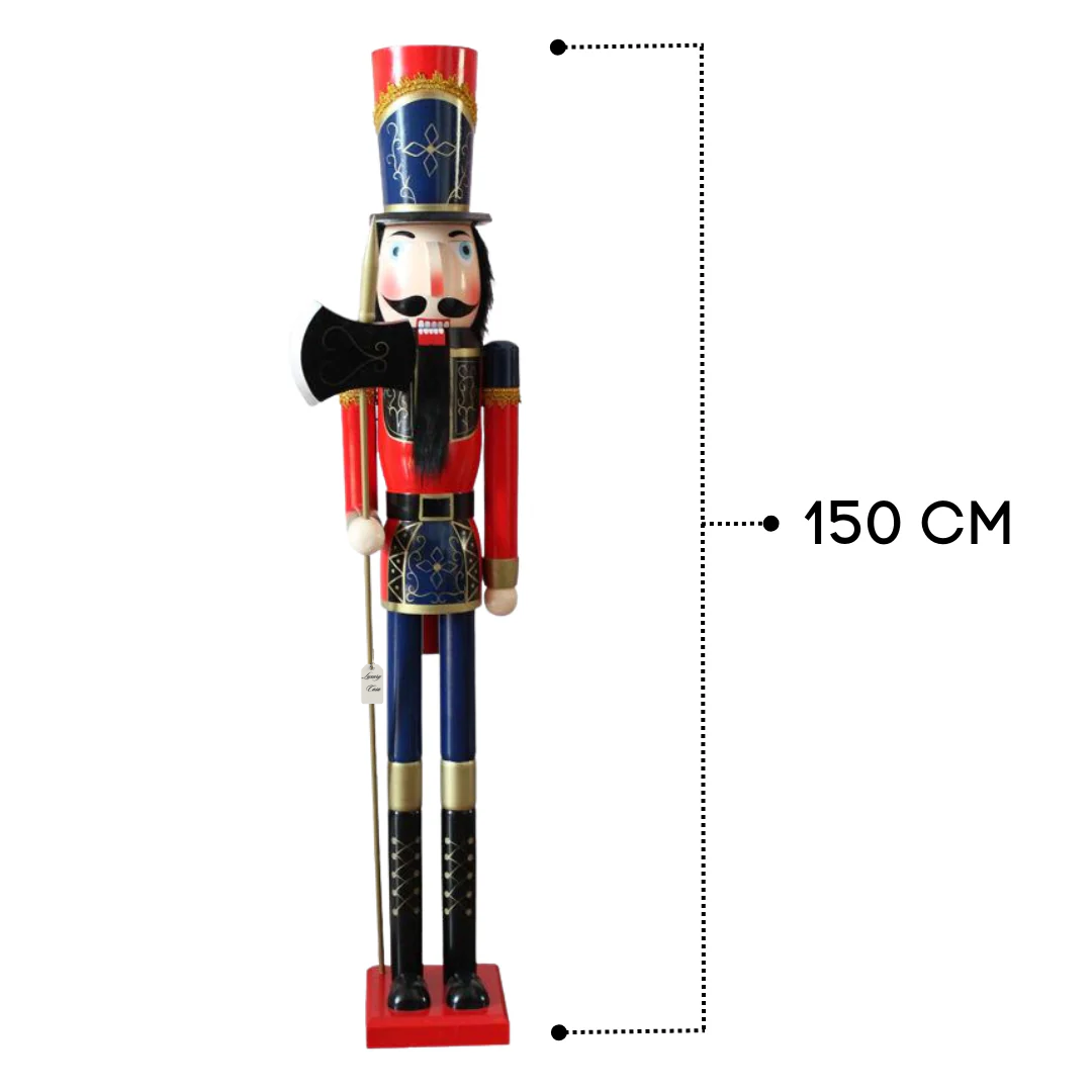 Classic Wooden Christmas Nutcracker Soldier – Red & Blue Luxury Casa