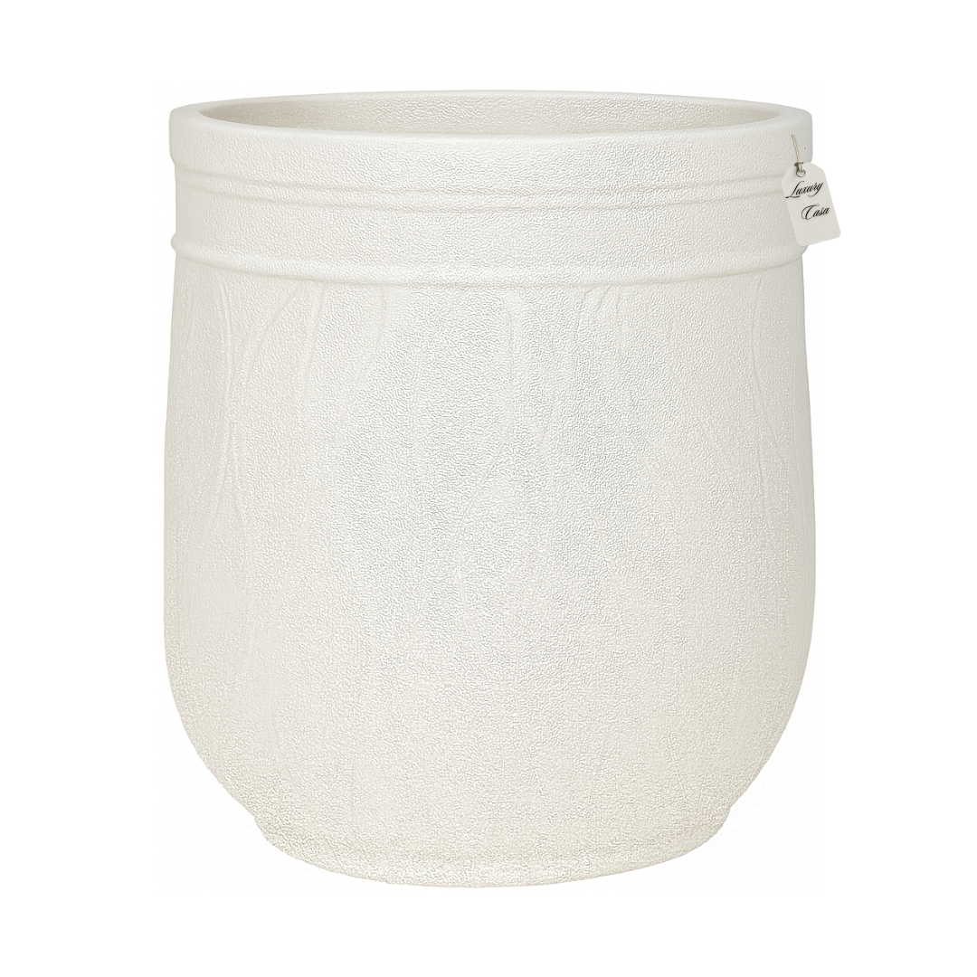 Engraved Wave Design Planter – Modern Decorative Pot - Large Luxury Casa