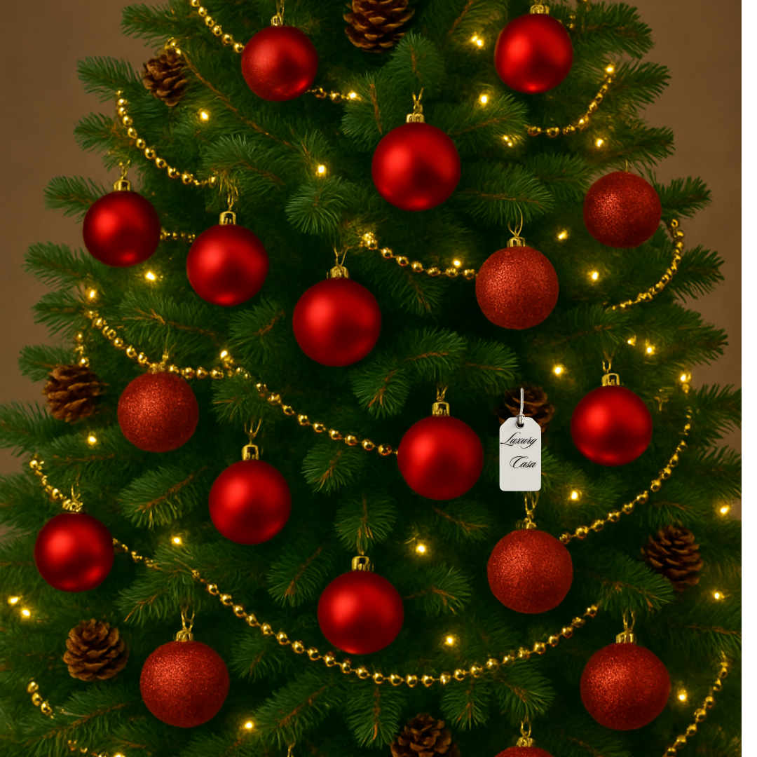 Red Christmas Bauble Ornament – 20 cm (Glossy Shatterproof Decoration) Luxury Casa
