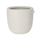 Vertical Ribbed Stone Planter – Modern Decorative Pot - Medium Luxury Casa