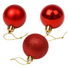 Christmas Baubles Ornaments Set – 24 pcs (6 cm, Glitter, Glossy & Matte Christmas Tree Decorations) Luxury Casa