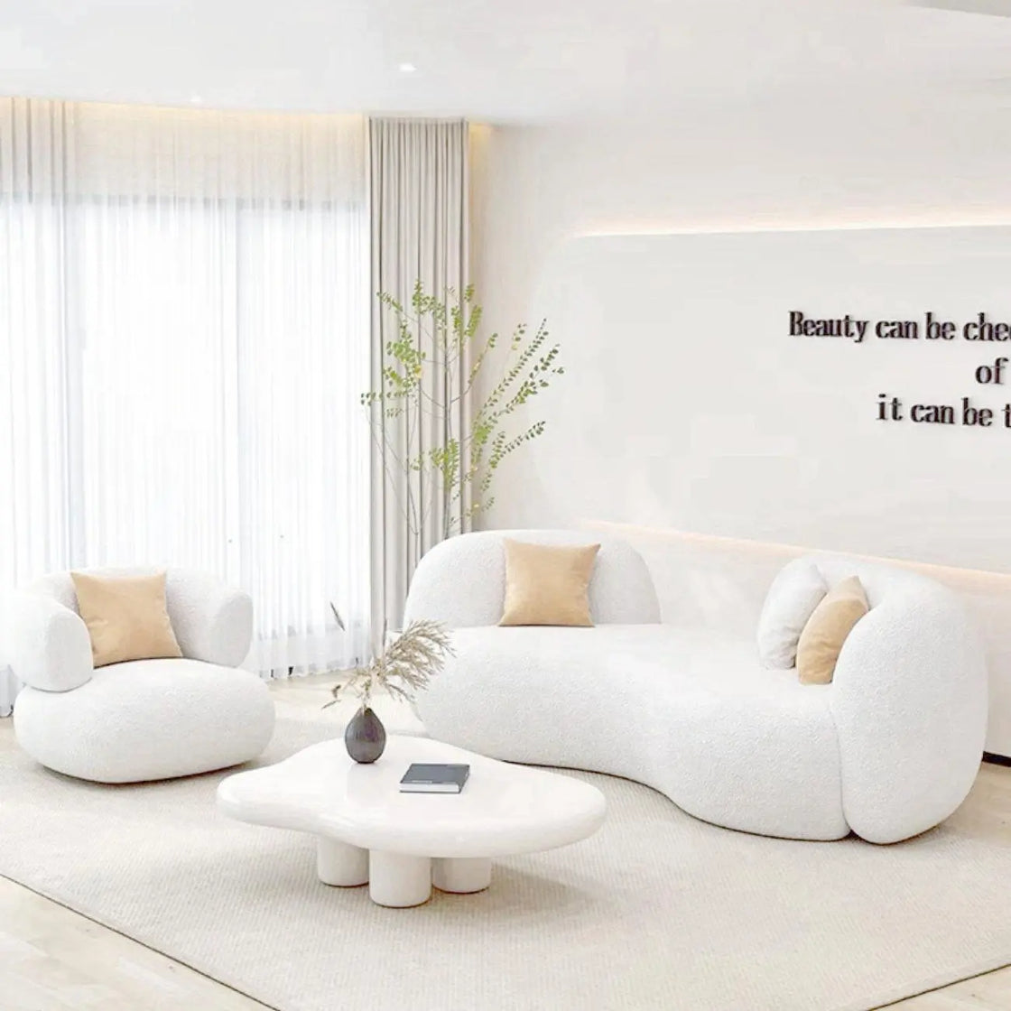 Modern Curved Sofa Set Luxury Casa