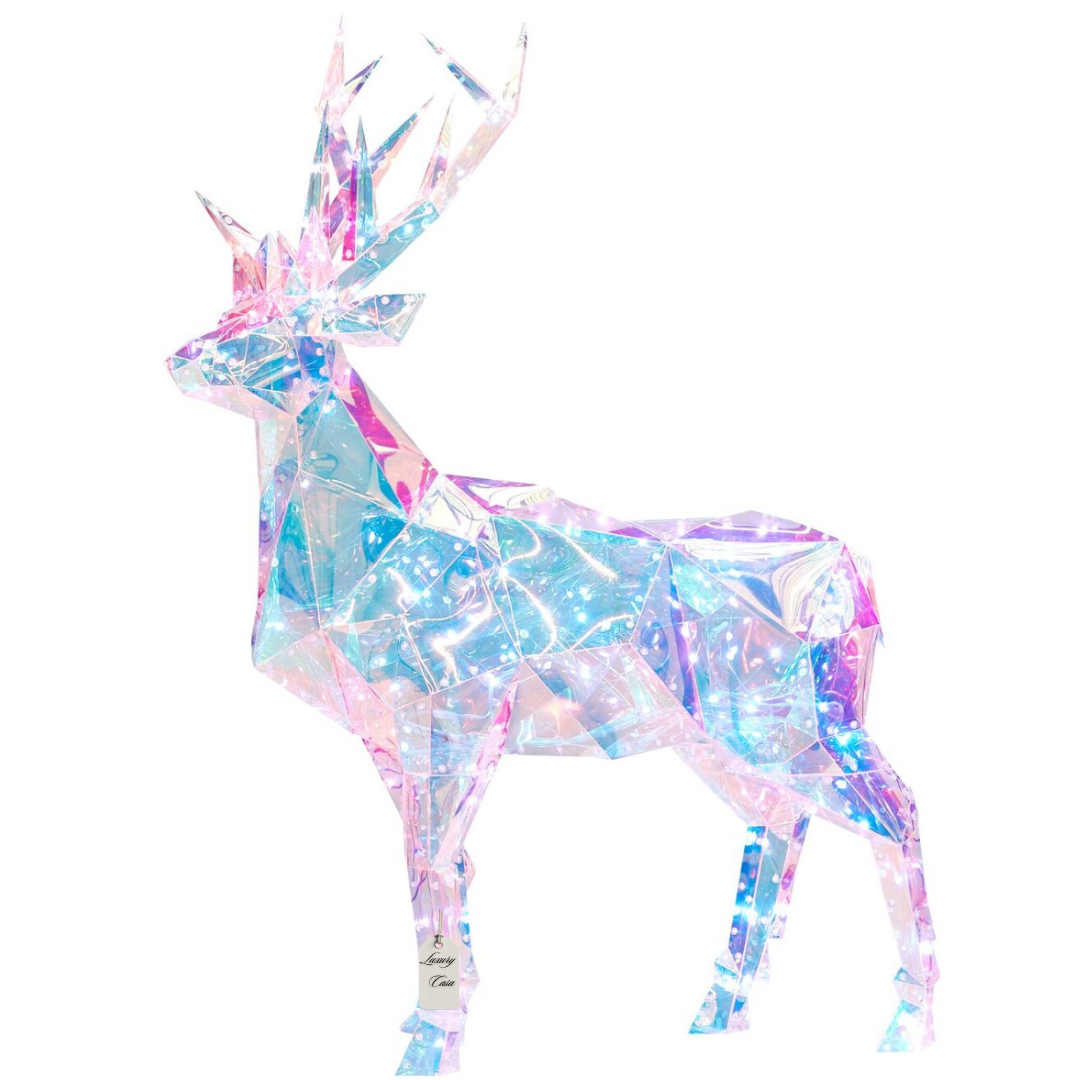 Geometric Multicolor Reindeer Decoration Luxury Casa