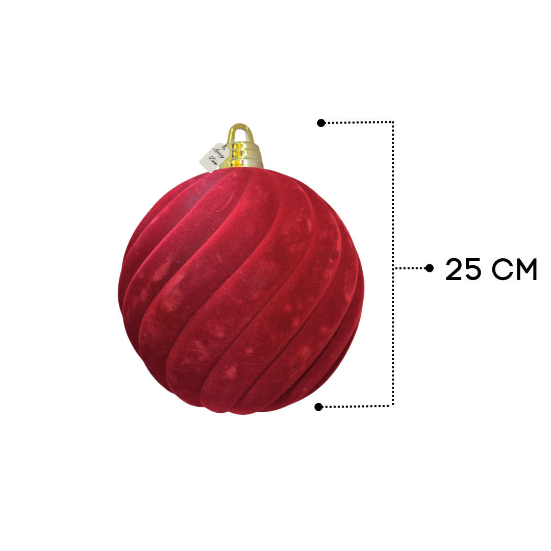 Red Velvet Christmas Baubles Luxury Casa
