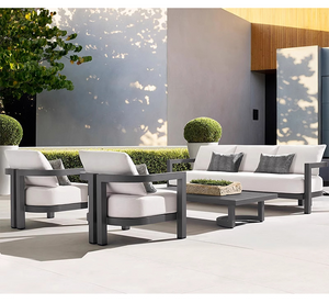 Luxury U Shape Teak Wood Outdoor Sofa Set