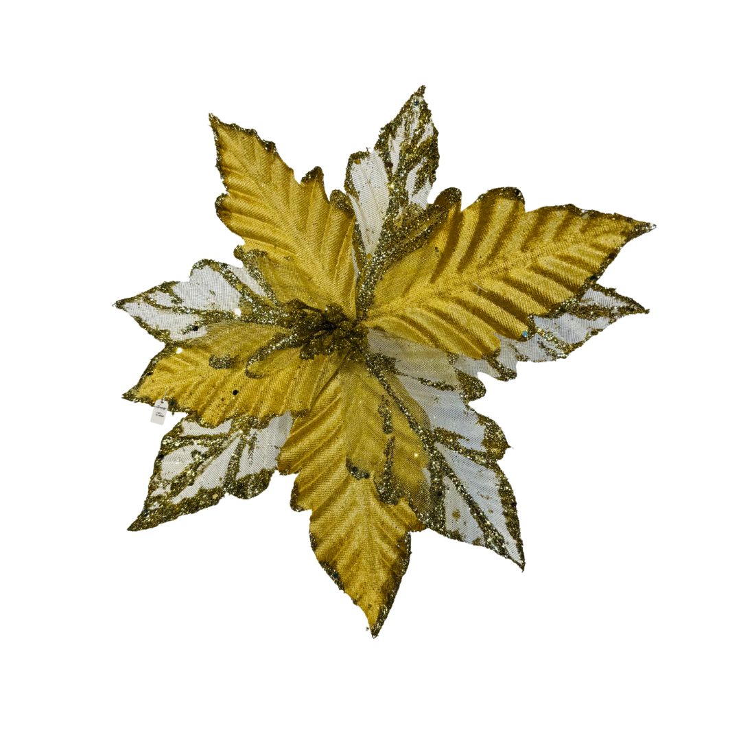 Glitter Poinsettia Flower Decoration Luxury Casa