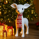 White Reindeer with Red Scarf Luxury Casa