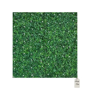 Artificial Boxwood & White Flower Green Wall Panel 100x100 cm
