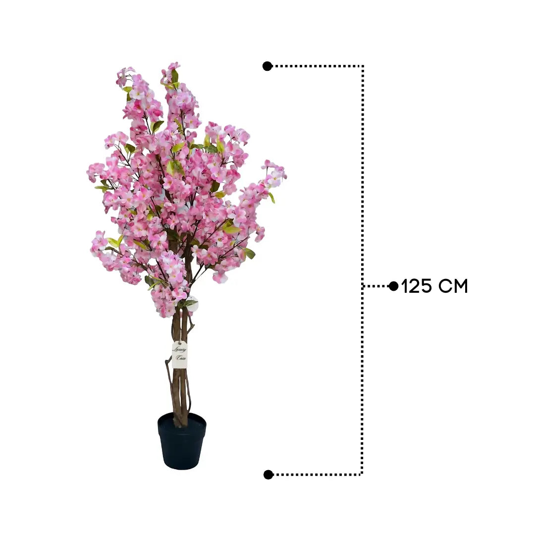 Artificial Cherry Blossom Tree With Natural Wooden Trunk 125 cm Luxury Casa