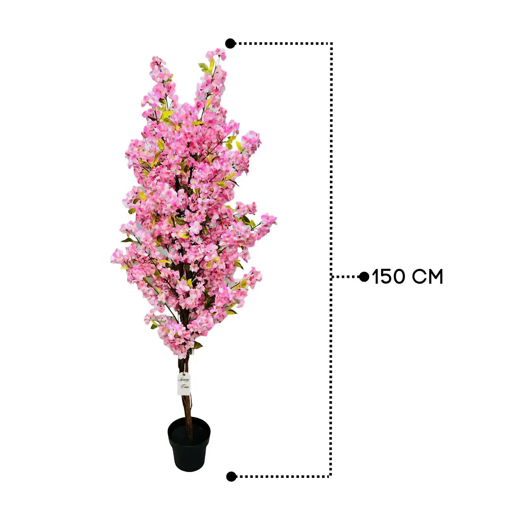 Artificial Cherry Blossom Tree With Natural Wooden Trunk 150 cm Luxury Casa