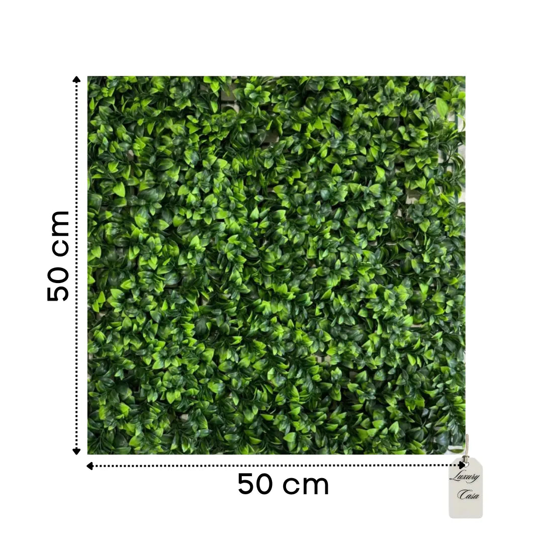 Artificial Dense Leaf Green Wall Panel 50x50 cm Luxury Casa