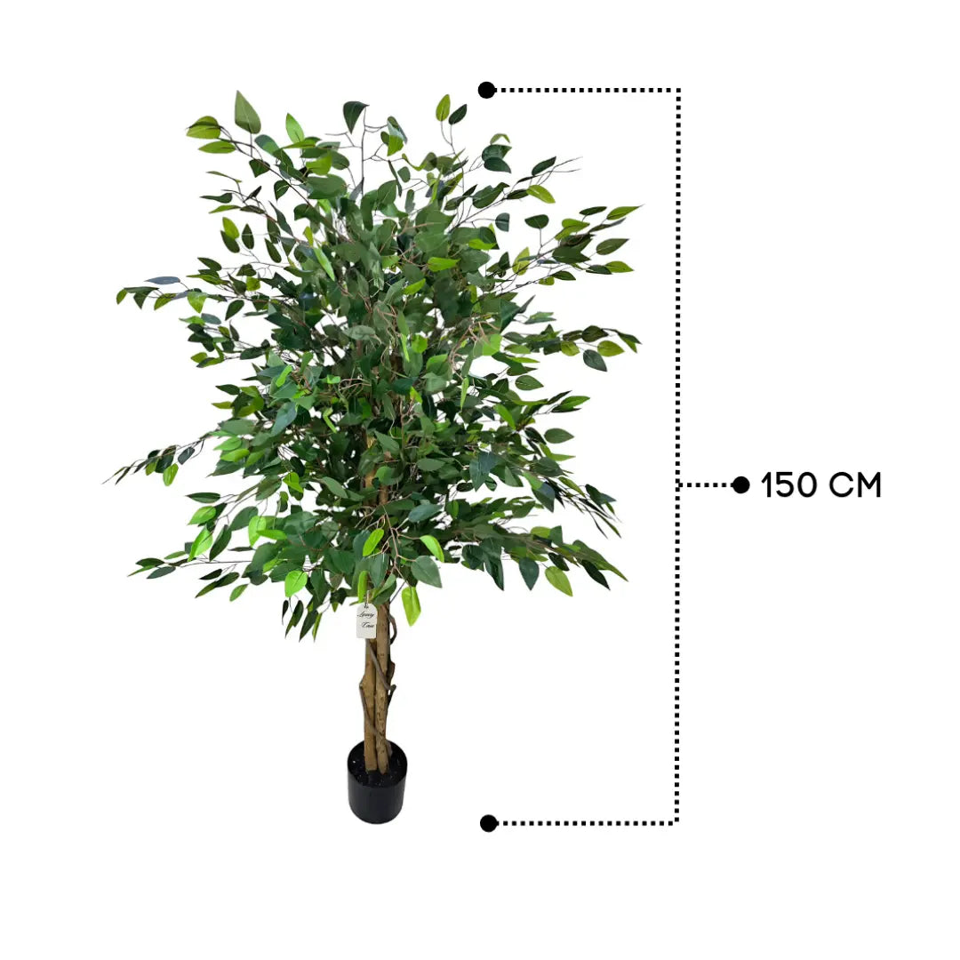 Artificial Ficus Tree With Natural Wooden Trunk 150 Cm Luxury Casa