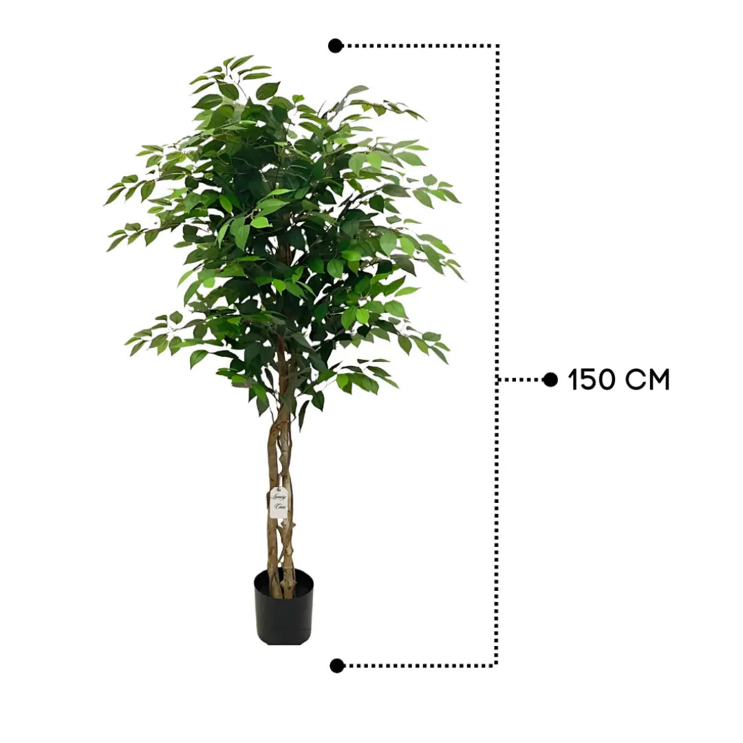Artificial Ficus Tree With Natural Wooden Trunk 150 Cm Luxury Casa