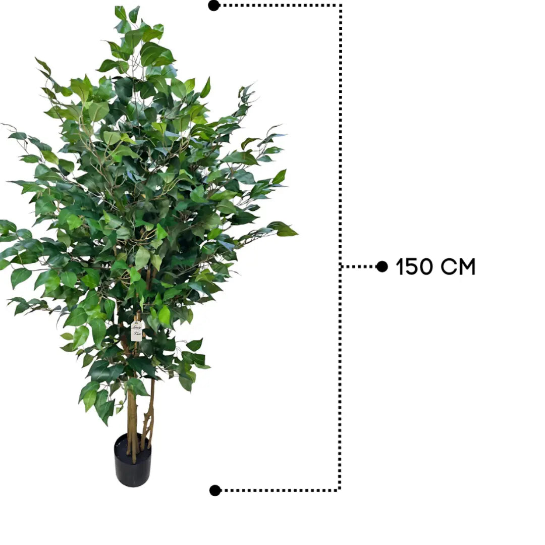 Artificial Ficus Tree With Natural Wooden Trunk 150 Cm Luxury Casa
