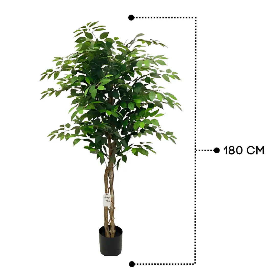 Artificial Ficus Tree With Natural Wooden Trunk 180 Cm Luxury Casa