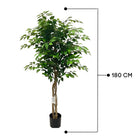 Artificial Ficus Tree With Natural Wooden Trunk 180 Cm Luxury Casa
