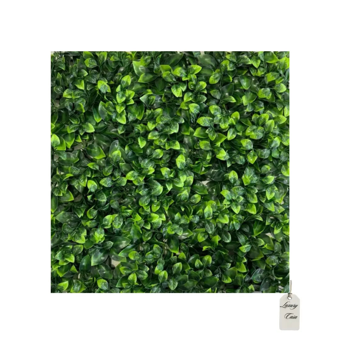 Artificial Glossy Leaf Green Wall Panel 50x50 cm Luxury Casa
