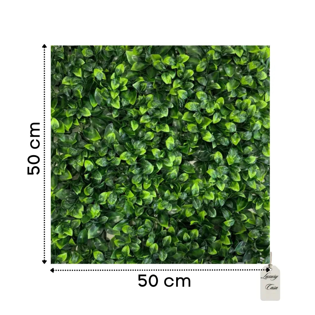 Artificial Glossy Leaf Green Wall Panel 50x50 cm Luxury Casa