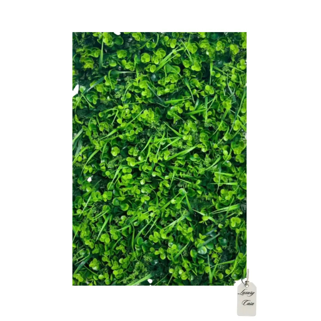 Artificial Grass & Leaf Mixed Green Wall Panel 40x60 cm Luxury Casa