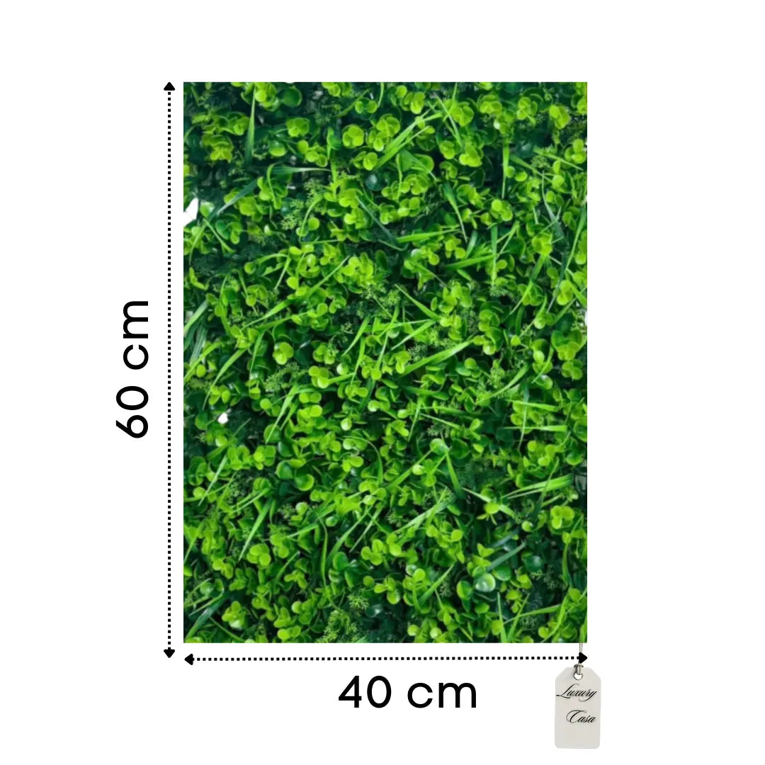 Artificial Grass & Leaf Mixed Green Wall Panel 40x60 cm Luxury Casa