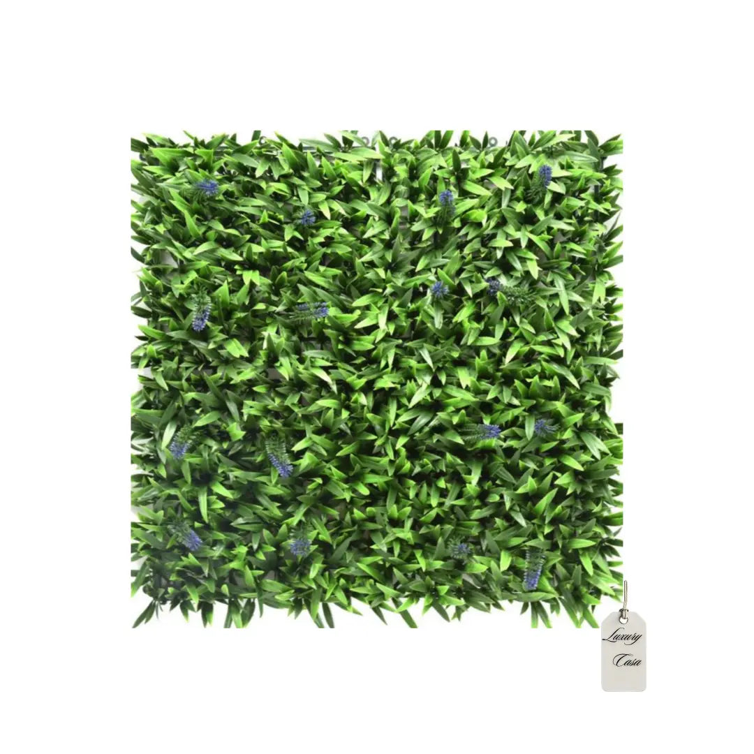 Artificial Green Wall Panel with Lavender Accents 50x50 cm Luxury Casa
