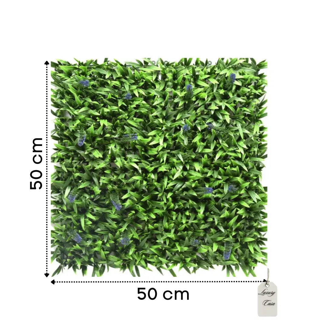Artificial Green Wall Panel with Lavender Accents 50x50 cm Luxury Casa