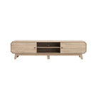 Natural Oak Wooden TV Unit with Open Shelf Luxury Casa