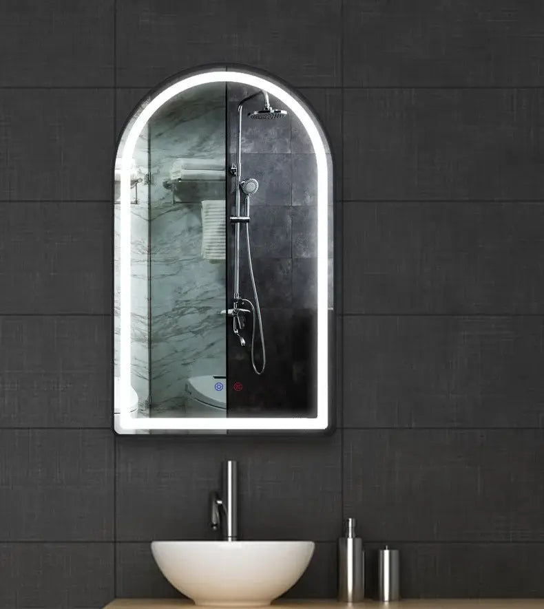 Black Arch Shape Vanity Mirror For Wall Hanging Luxury Casa