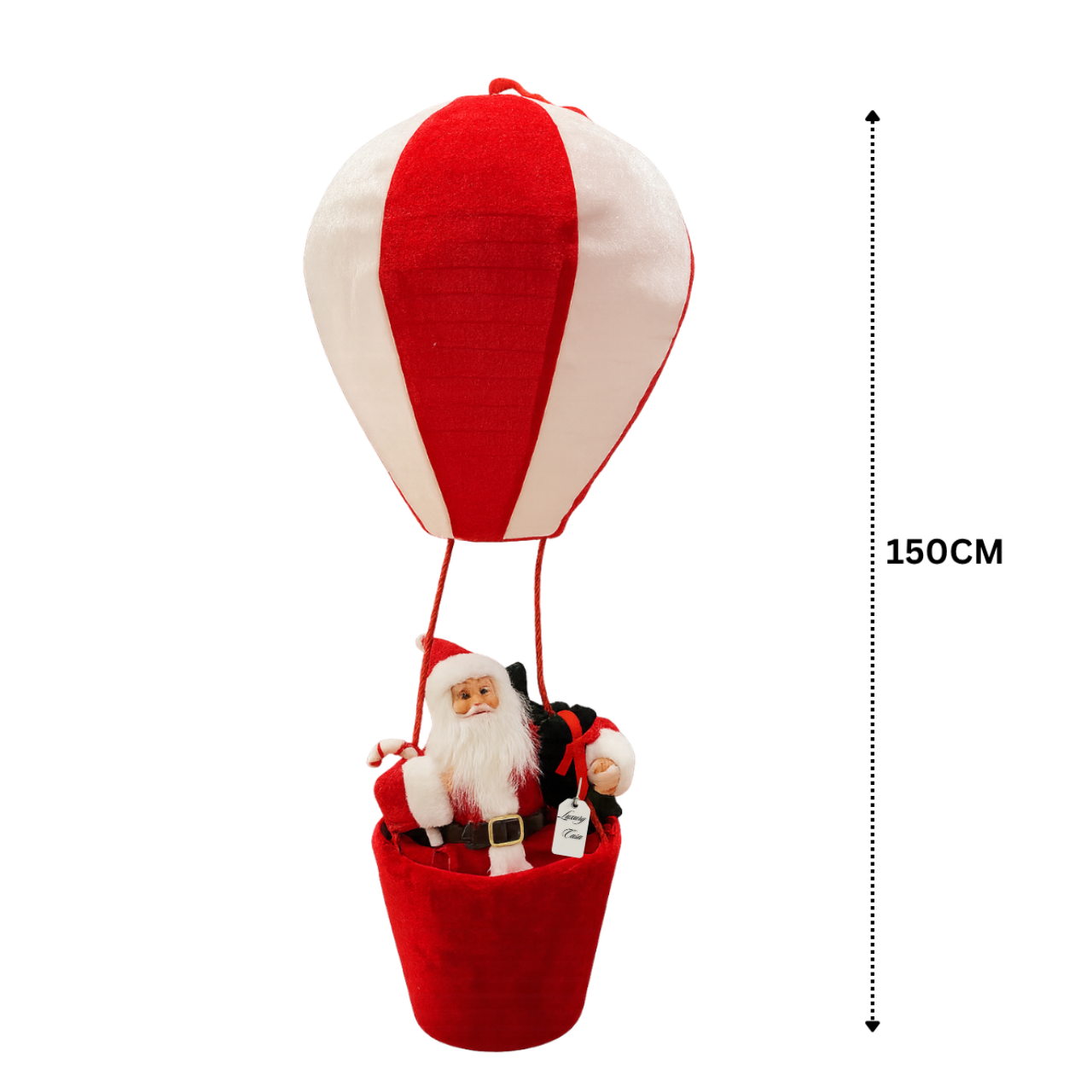 Classic Santa Hot Air Balloon Christmas Decoration (Red & White) Luxury Casa