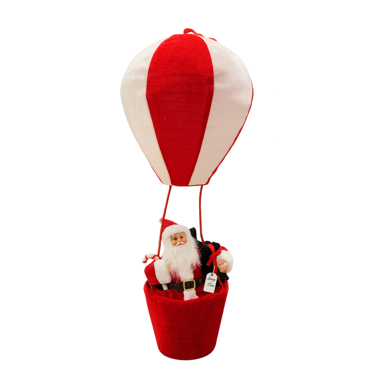 Classic Santa Hot Air Balloon Christmas Decoration (Red & White) Luxury Casa