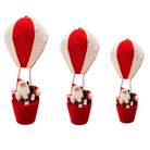 Classic Santa Hot Air Balloon Christmas Decoration (Red & White) Luxury Casa