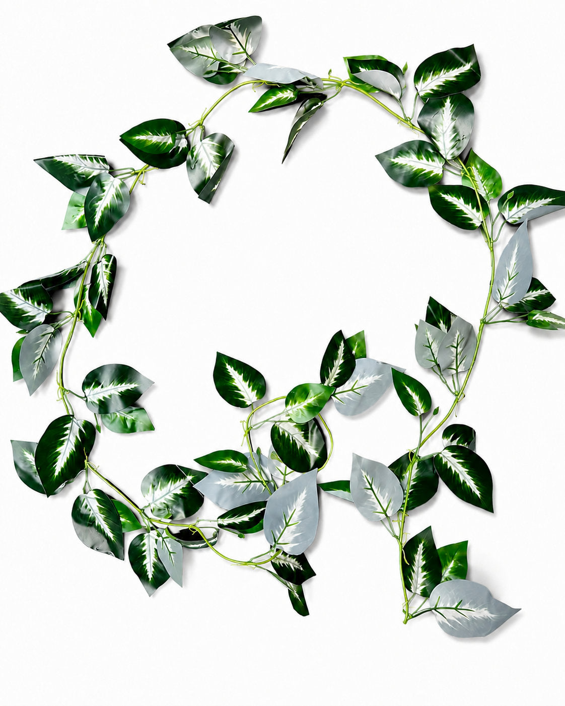 Artificial White Variegated Pothos Hanging Vine Garland