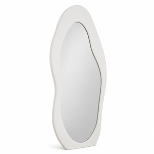 Alba Sculptural Organic White Full-Length Mirror