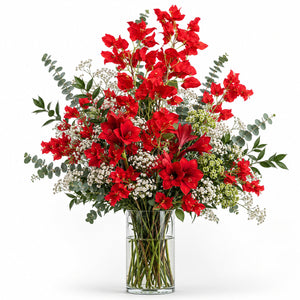 Sweet Pea, Pompon Chrysanthemum & Gypsophila Arrangement