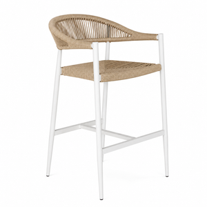 Natural Rope Bar Chair with White Frame