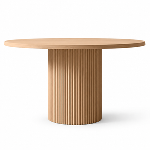 Round Fluted Wooden Dining Table