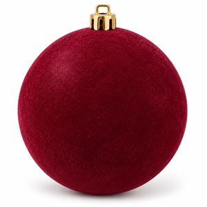 Burgundy Velvet Christmas Ball Ornament – 8 cm, 10 cm & 12 cm