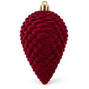 Burgundy Velvet Pinecone Christmas Ornament – 12 cm