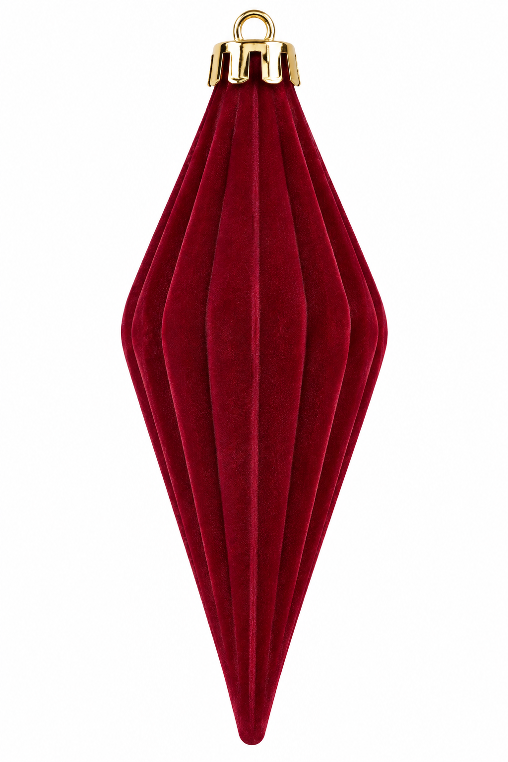 Luxury Burgundy Velvet Finial Christmas Ornament – 18 cm