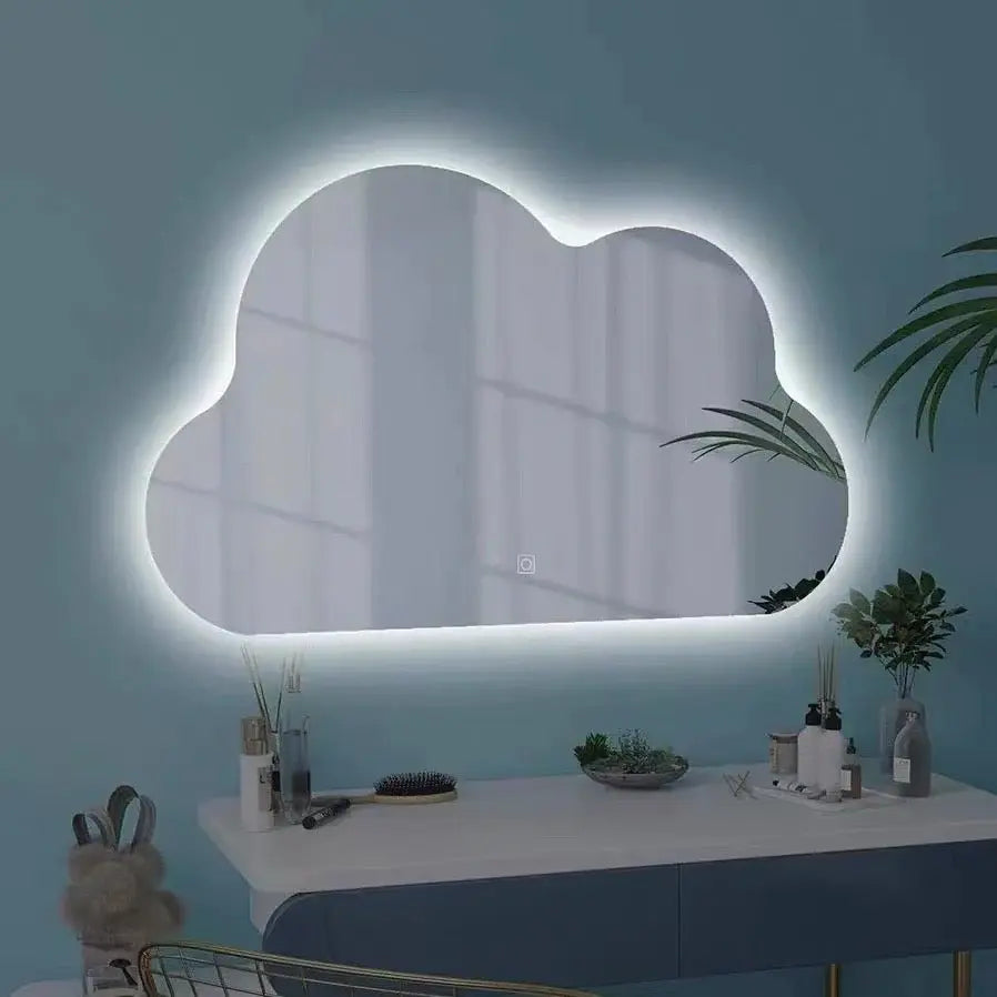 Cloud Shape Frameless Wall Mirror With LED Light Luxury Casa
