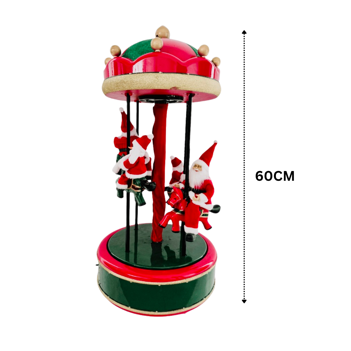 Animated Musical Santa Christmas Carousel Tabletop Decoration Luxury Casa