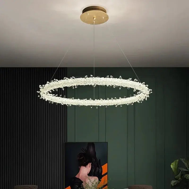 Crystal LED Ring Ceiling Luxury Casa