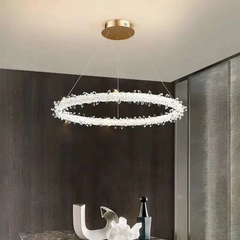 Crystal LED Ring Ceiling Luxury Casa