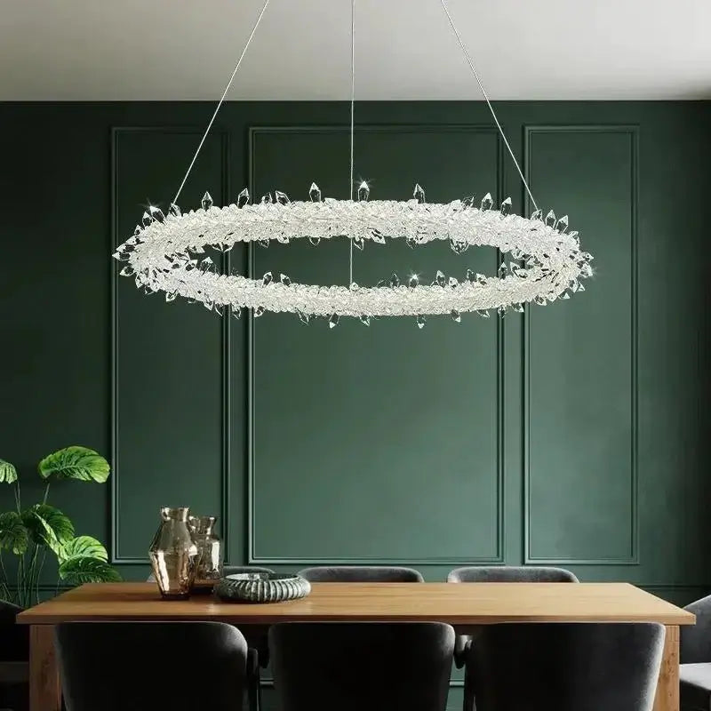 Crystal LED Ring Ceiling Luxury Casa
