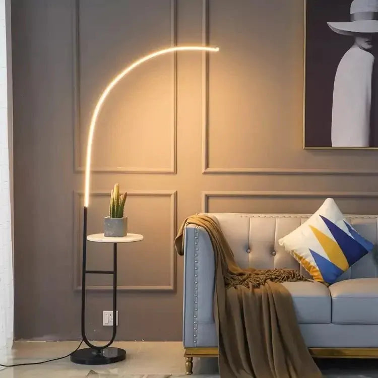 Curve Marble Table Floor Lamp Luxury Casa