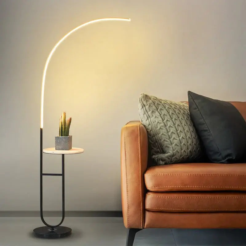 Curve Marble Table Floor Lamp Luxury Casa