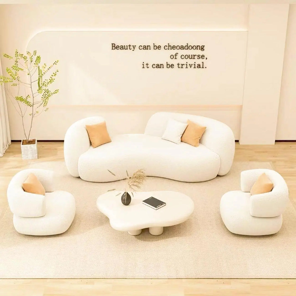 Modern Curved Sofa Set Luxury Casa