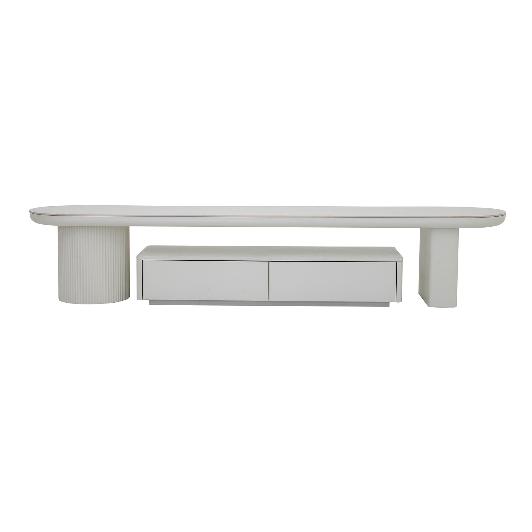 Minimalist Off-White Modular TV Unit with Storage Luxury Casa