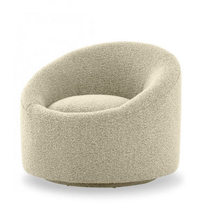 Luxury Frontier Glam Beige Fabric Swivel Accent Chair