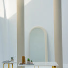 Fabric Frame Arch Shape Mirror For Floor Decoration Luxury Casa